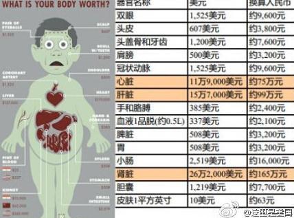 ip6發佈會ip6價格是多少PK人體器官價位表 網友：隻能幫到這兒瞭