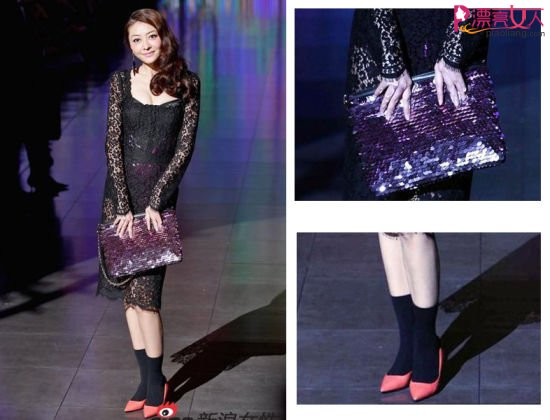 熊黛林Dolce & Gabbana黑色長袖蕾絲裙